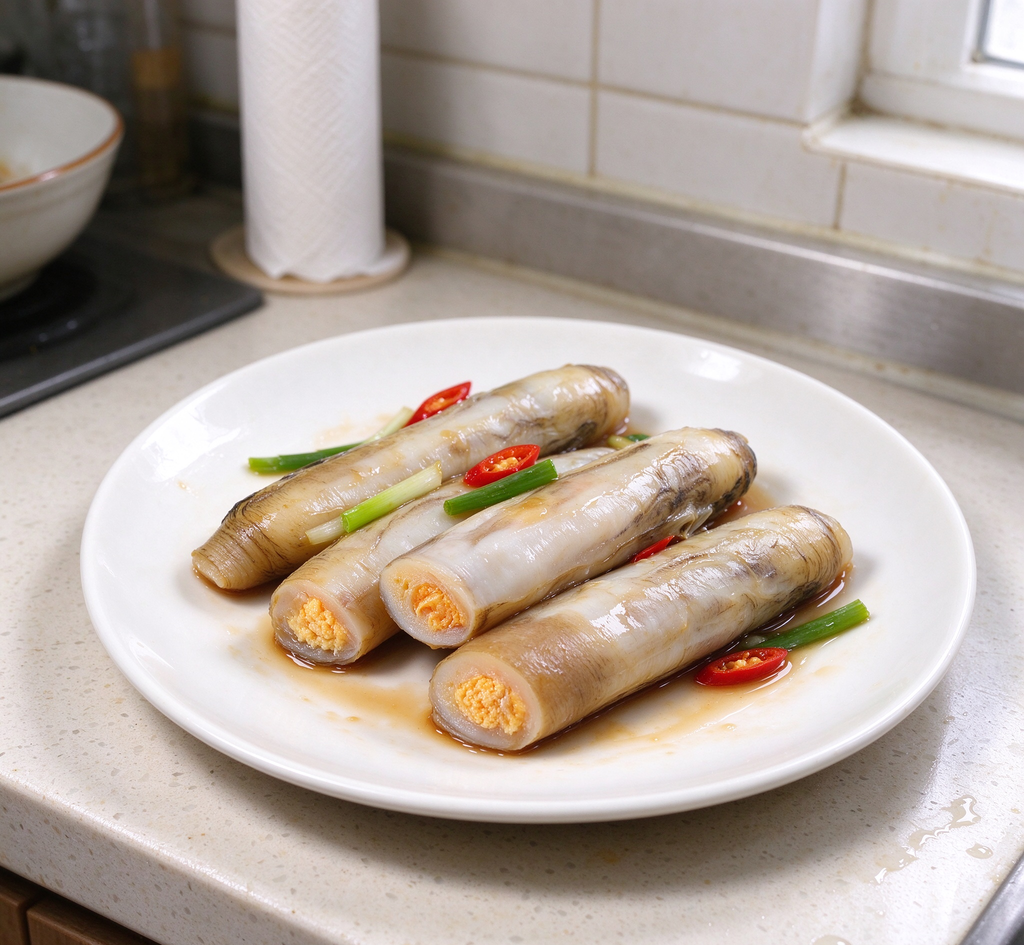 Delicious Steamed Bamboo Clams with Luscious Orange Roe